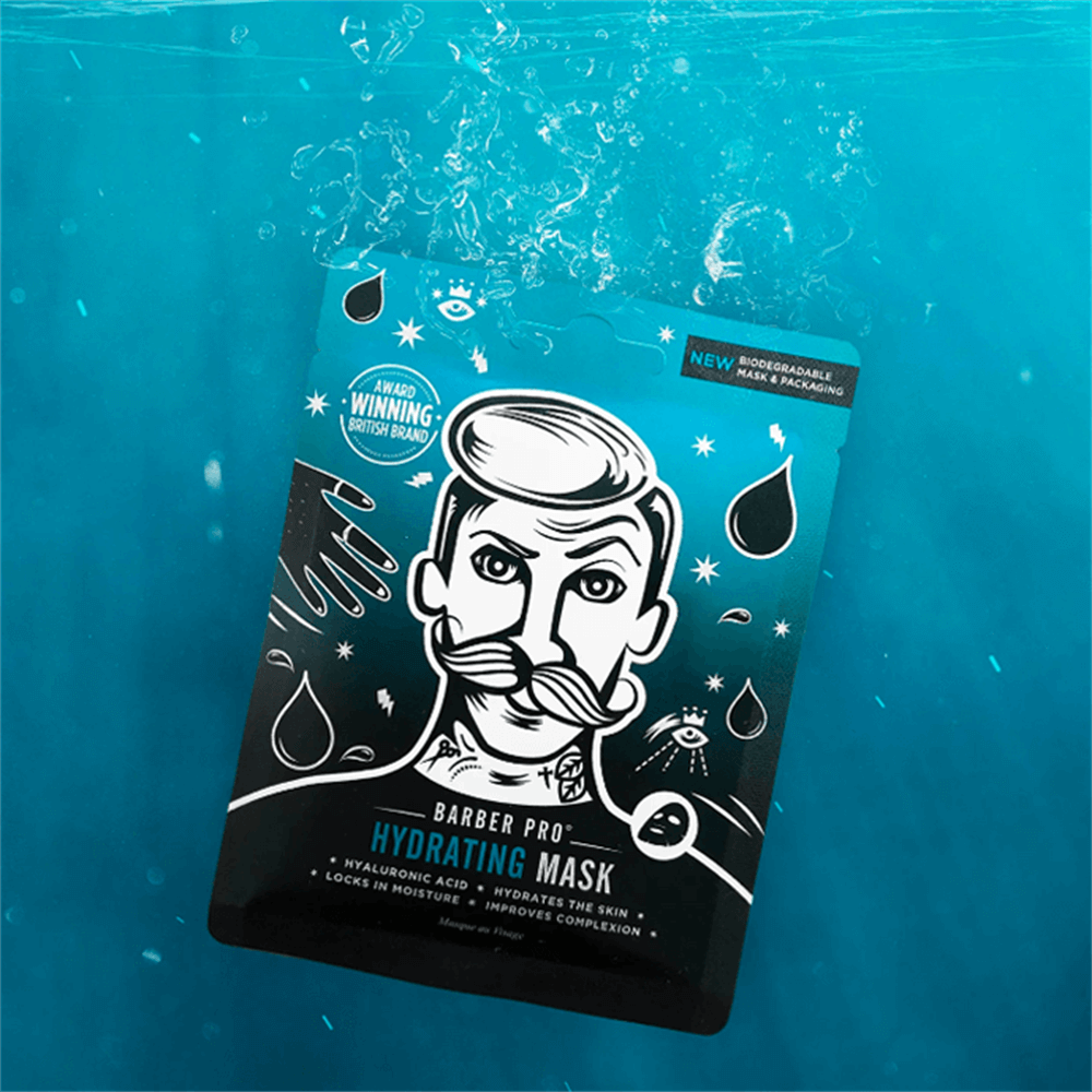 BARBER PRO HYDRATING Hyaluronic Acid Face Mask- 100% Biodegradable